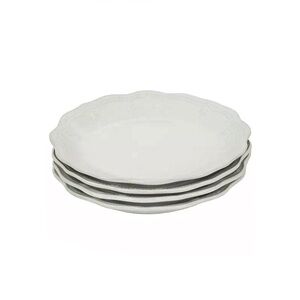 NWT!! 4 Piece Elegant White Dinner Plate Set